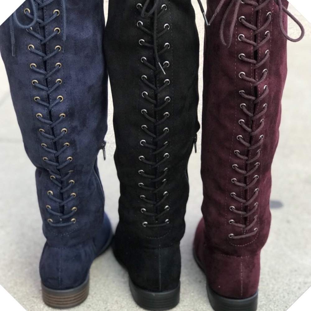 City Classified Black Faux Suede Lace Up BOOT - Picture 6 of 6